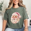 Santa Face Textured Paint - Women's Garment Dyed Graphic T-Shirt - 3 of 4