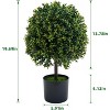 20" Artificial Topiary Trees 2-Pack, Faux Boxwood Plants with Fruits in Nursery Pots for Indoor Outdoor Decor - 2 of 4