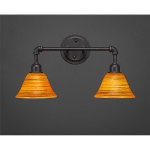 Toltec Lighting Vintage 2 - Light Vanity in  Dark Granite with 7" Firré Saturn Shade - 1 of 1