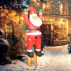 SKRAN Christmas Blow Up Decoration, 7FT Hanging Christmas Inflatable Santa with Dog for Yard Lawn and Garden - 1 of 4