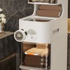 Narrow Bathroom Cabinet, Large Plastic Drawer Cabinet with Wheels and Toilet Paper Holder,7.1" Width Slim Bathroom Storage Organizer for Small Spaces - 3 of 4