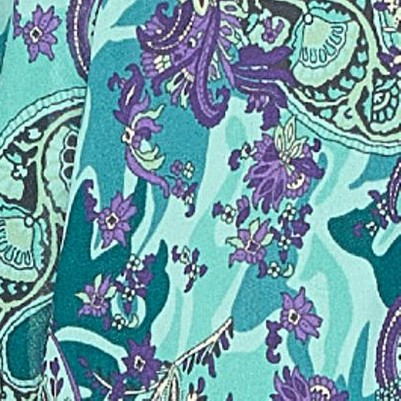 aqua green paisley