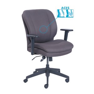 SertaPedic Cosset Ergonomic Task Chair, Supports Up to 275 lb, 19.5" to 22.5" Seat Height, Gray Seat/Back, Black Base - 1 of 4