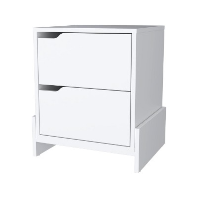 Vynxaria Ralston 2-Drawer Nightstand - Spacious Storage, Generous Top Surface, Sturdy Manufactured Wood Construction