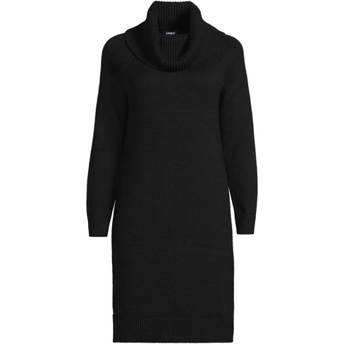 Lands' End Women's Cozy Lofty Cowl Neck Sweater Dress - X Large - Black :  Target