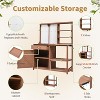 Garden Potting Bench Table Outdoor Patio Workstation with Drawer, Shelves, Cabinet, Pegboard with Hooks, Fir Wood Frame,Natural/White/Brown-ModernLuxe - 4 of 4