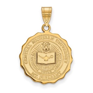 Black Bow Jewelry 14k Yellow Gold Plated Sterling Silver Central Michigan Chippewas NCAA Large Pendant - 1 of 3