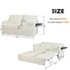 3-in-1 White Fabric Chair Bed w/ Pull-Out Sleeper & USB-C Tray - 3 of 4