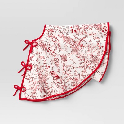 Red & White Floral Printed Tree Skirt - Threshold™