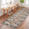 Washable Vintage Rug Non Slip Low Pile Rug Soft Floral Distressed Throw Floor Cover Foldable Indoor Carpet for Living Room Bedroom Playroom Nursery - 2 of 4