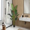 GlasFlength Artificial Plants Artificial Rubber Tree Artificial Bird Of Paradise Tree Faux Plants for Indoor Home Decor, Green, 31"*31"*60" - 2 of 4