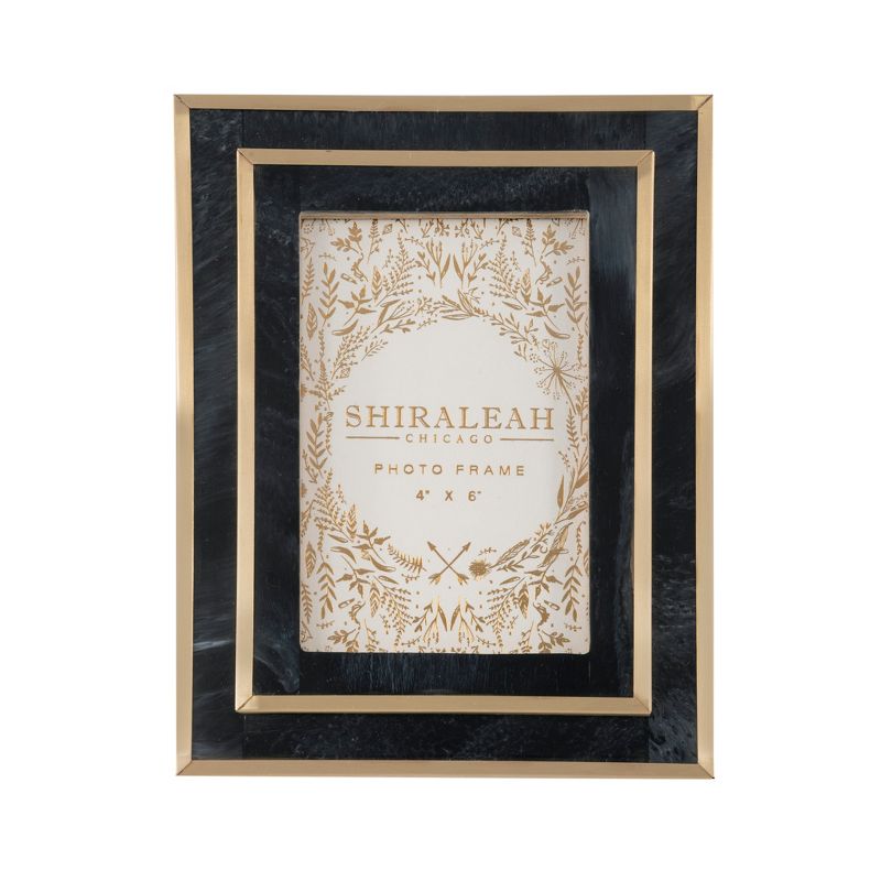Shiraleah Black and Gold Roma 4" X 6" Picture Frame, 1 of 5