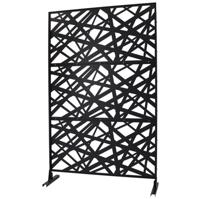 DSVIMOY Outdoor & Indoor Privacy Screen, Freestanding Decorative Privacy Screen for Deck Balcony Patio, Black, 48"*76"*16"