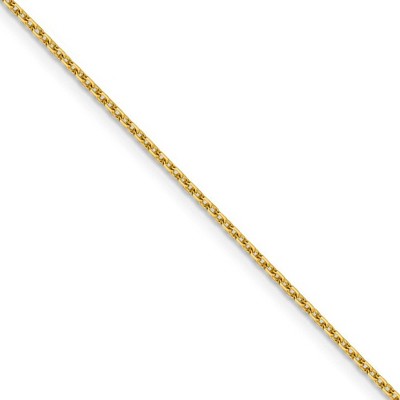 Black Bow Jewelry 1.5mm 14k Yellow Gold Diamond Cut Solid Rolo Chain Necklace