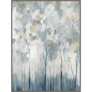32" x 42" Blue Forest Adventure I by Ian C Framed Canvas Wall Art Print - Amanti Art: Modern Botanical Decor - 1 of 4