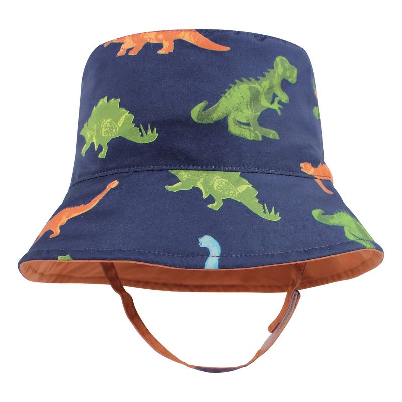 Hudson Baby Infant Boy Sun Protection Hat, Dino Stripe, 4 of 8