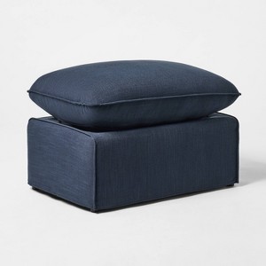 Slipcover Ottoman Blue - Threshold™ designed with Studio McGee - 1 of 4