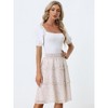 Allegra K Women's Floral Print Smocked Elastic Waist Midi Flowy Tiered Ruffle Skirt - 2 of 4