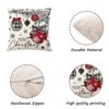 Merry Christmas Joy Xmas Trees Red Throw Pillow Covers, 18 x 18 Inch - 2 of 2
