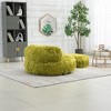 42.52" Bean Bag Chair With Ottoman, Ultra Soft Lazy Sofa Chair With Memory Foam, Indoor Modern Accent Beanbag Chairs - 2 of 4