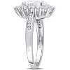 EVERLY JEWELRY | Sterling Silver 0.05 CT TW Diamond And 4 CT TGW Created White Sapphire Fashion Ring - 2 of 4