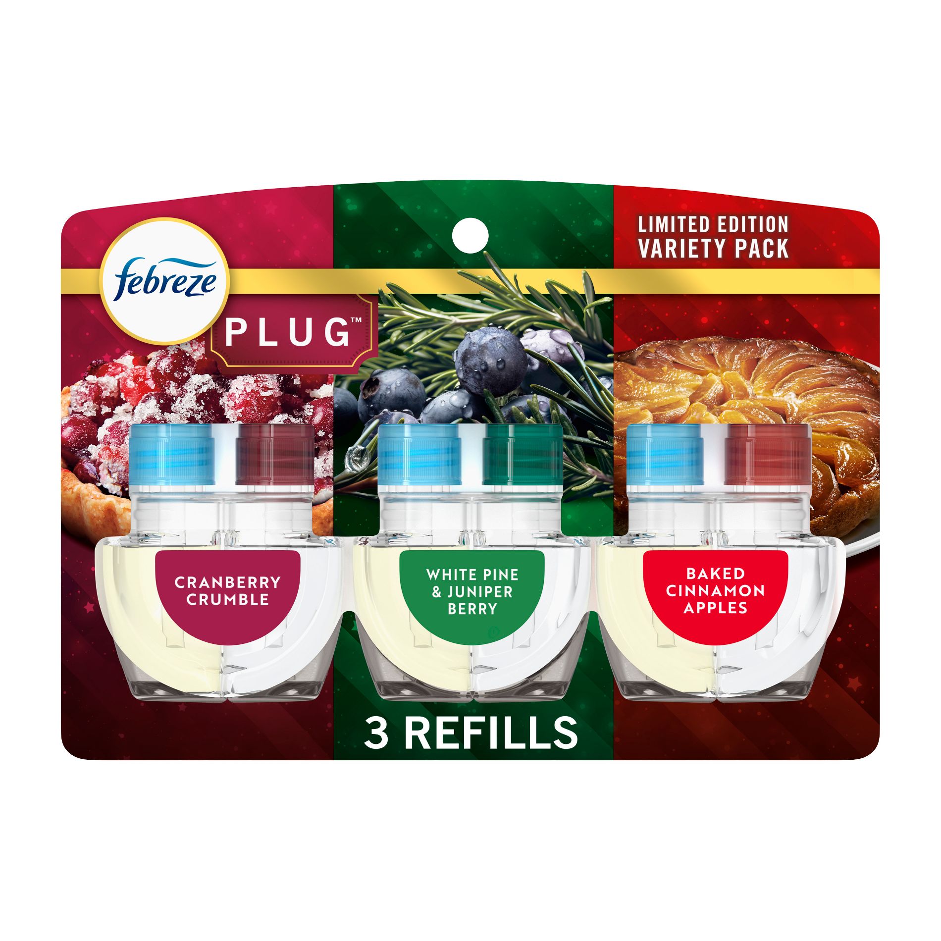 Febreze Plug Triple Air Freshener Refills - Mixed Winter - 2.63 fl oz/3ct: Phthalate-Free Oil, Electric Power
