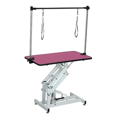 UbMelt 42.5 Inch Hydraulic Pet Grooming Table with Adjustable Height and Noose for Medium/Large Dogs
