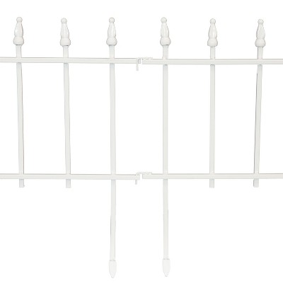 White Iron Roman Style Decorative Garden Fence Panels Set of 5