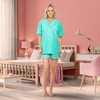 ADR Women's Soft Cotton Knit Jersey Pajamas Lounge Set, Short Sleeve Top and Shorts with Pockets - 2 of 4