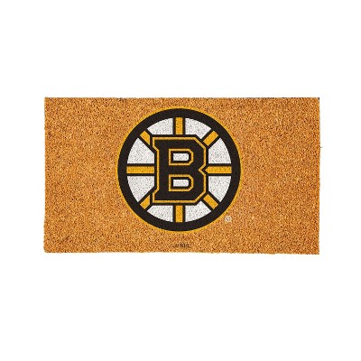 EvergreenNHLBoston Bruins Logo Natural Coir 28 x 16 Inches Indoor Outdoor Doormat