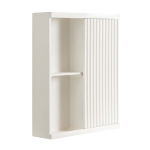 Kate & Laurel All Things Decor 22" Furrow Tall Wall Cabinet White - 1 of 4