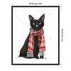 Amanti Art 23"x28" Black Cat Red Scarf by Fab Funky Framed Canvas Wall Art Print - 4 of 4