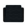 Hastings Home Memory Foam Bathroom Rug With Wavy Microfiber Top - Black, Set of 2 - 3 of 4
