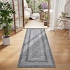 Indoor Modern Bordered Solid Color Area Rugs for Bedroom Living Room Easy Care Washable Soft Low Pile Non Slip Foldable Carpet - 4 of 4