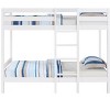 NicBex Twin over Twin Bunk Bed Wooden Bed Frame with Ladder and Full Length Guardrail, Space Saving, No Box Spring Required, White - 2 of 4