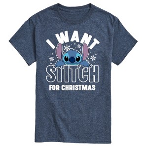 Men's - Lilo and Stitch - I Want A Stitch For Christmas Short Sleeve Graphic T-Shirt - 1 of 4