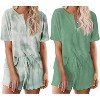 Ekouaer 2 Pack Womens Pajama Sets Short Sleeve Top with Shorts Soft Comfy Loungewear Sleepwear - 4 of 4