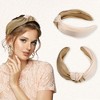 Unique Bargains Women's Top Knotted Fashion Elastic Wide Headband Brown Pink 1 Pc - 3 of 4