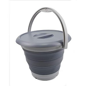 SAMMART 5L (1.32 Gallon) Collapsible Fishing Bucket with Removable Lid - 1 of 4
