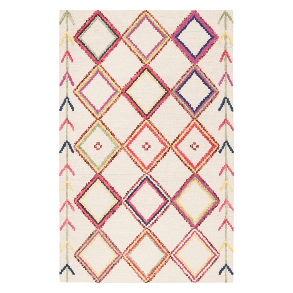 4'x6' Geometric Tufted Area Rug Ivory - Safavieh