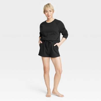 Women's Fleece Lounge Pajama Shorts - Colsie Blue M 1 ct