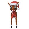 Rudolph the Red Nosed Reindeer 24IN RUDOLPH 3D PRE LIT LED YARD ART RUDOLPH W/ SANTA HAT SCARF - 4 of 4