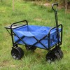 SEVOBAL Utility Storage Cart Foldable Black Beach Trolley, For Garden Procurement All-Rounder For Beach Camping, Blue, 38.10"*19.70"*42.10" - 2 of 4