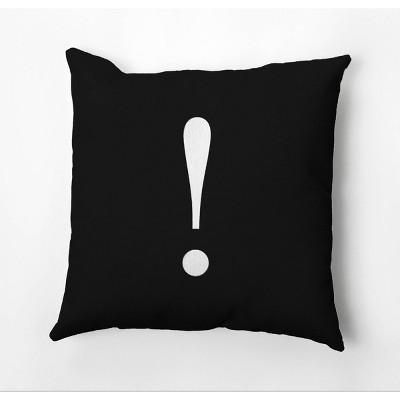 18"x18" Modern Monogram '!' Square Throw Pillow Black - e by design