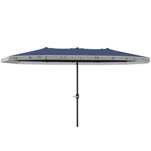 Outsunny 15ft Extra Large Patio Umbrella, UPF30+ Double-sided Rectangle Umbrella with Easy Crank Handle, 2 Vents for Garden Pool Lawn - 1 of 4