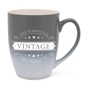 Elanze Designs Aged To Perfection Vintage All Original Parts Two Toned Ombre Matte Gray and White 12 ounce Ceramic Stoneware Coffee Cup Mug - 1 of 4