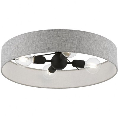 Elmhurst Modern 4-Light Drum Semi-Flush Mount in Black Nickel