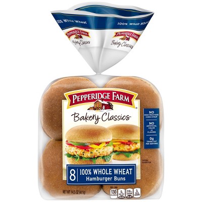 Pepperidge Farm Bakery Classics 100% Whole Wheat Hamburger Buns - 14.5oz/8ct