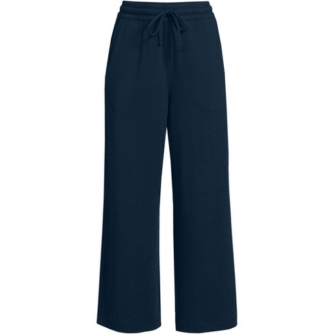 Lands' End Women's Plus Size Sport Knit Elastic Waist Wide Leg Crop Pants -  3x - Radiant Navy : Target