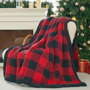 Cozy Bliss Retro Reversible Throw Blanket Christmas Blanket - 1 of 4